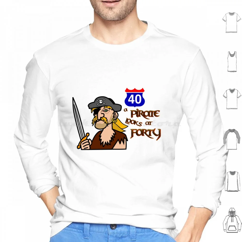 

A Pirate Looks At 40 Hoodie cotton Long Sleeve Jimmy Buffett Beach Parrothead Margaritaville Buffett Parrot Surfing Pirate