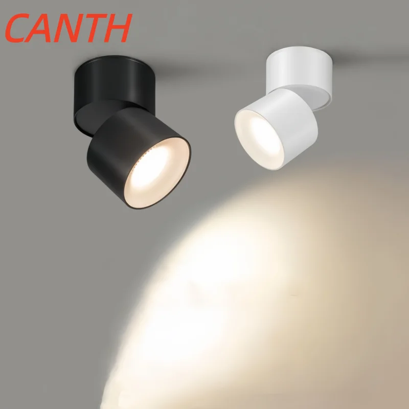 Universal folding concealed ceiling-mounted circular LED spotlights for living room, hallway, entrance, and foyer.