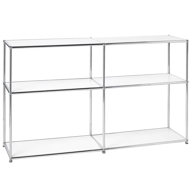 

Shelf Nordic floor-to-ceiling multi-layer bookshelf, modern stainless steel wrought iron, shelf modular combined cabinet