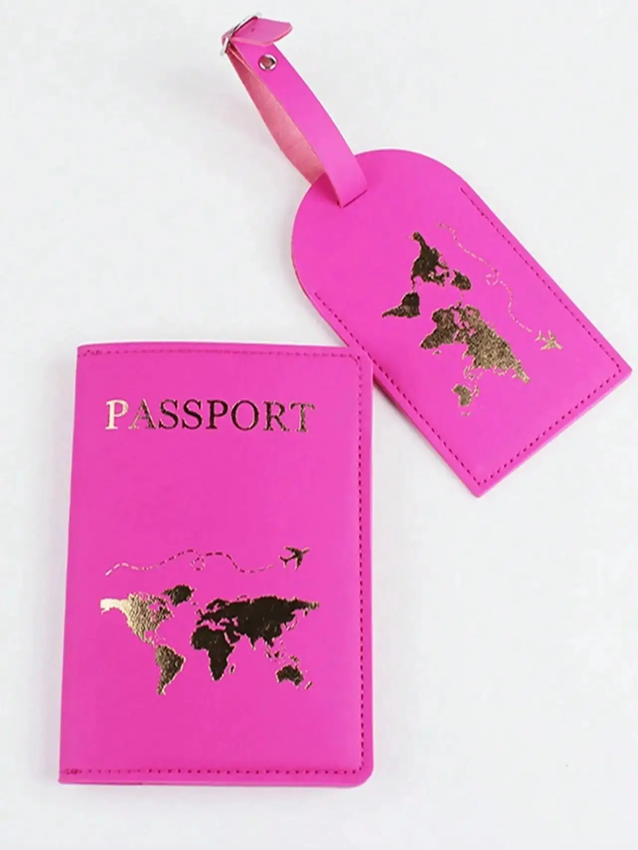 2 Teile/satz Passport Abdeckung Gepäck Koffer Tag Mit Name ID Karte Anti-verloren PU Leder Brieftasche Reise Zubehör Für flug Paare – Detail 7