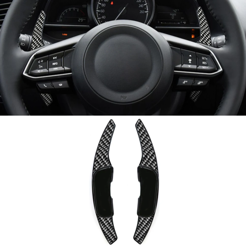 

Автомобильные аксессуары для Mazda 3 Axela ATENZA CX-5 CX-4 MX5 углеродное волокно 2 шт. Автомобильное рулевое колесо переключения передач
