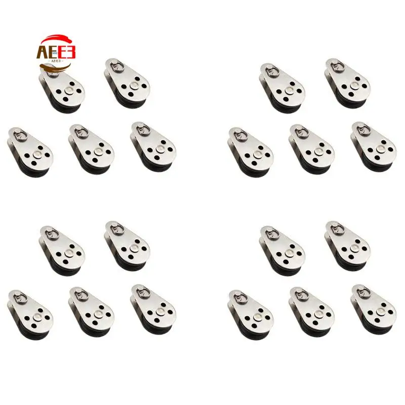 AEE3-20PCS Stainless Steel M25 Pulley Block Hanging Wire Towing Wheel Lifting Wire Rope Cable Pulley Roller
