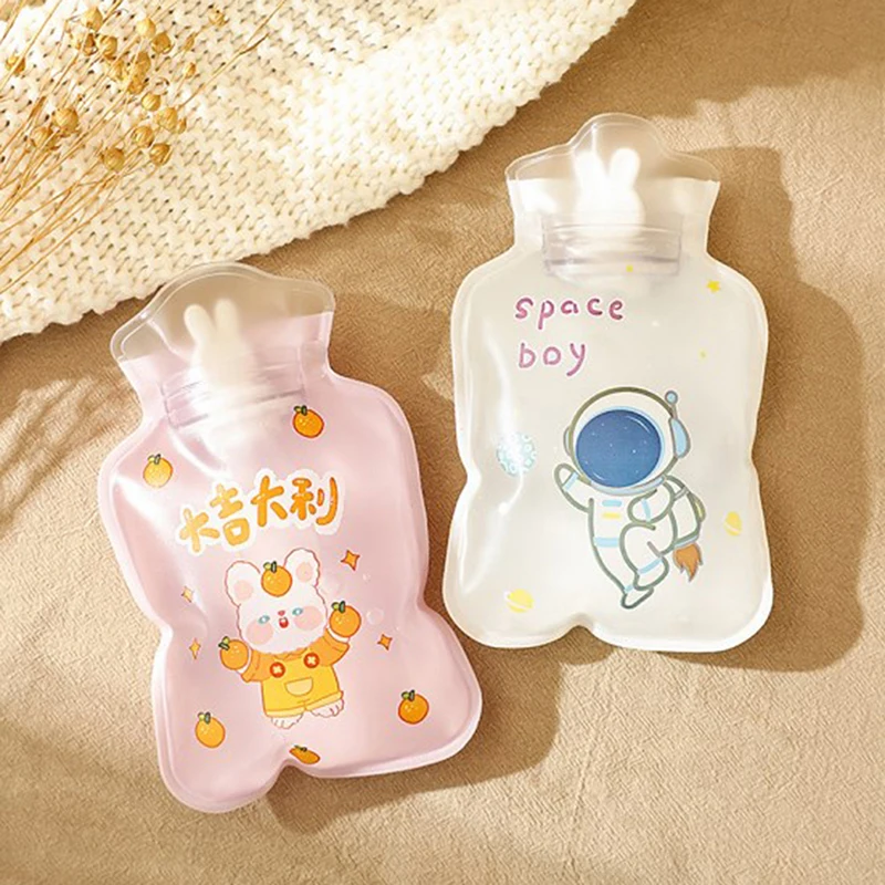 High Density PVC Mini Small Warm Bag Student Portable Hand Warmer Cute Girl Heart Clear Warm Bag Hot Water Bottle