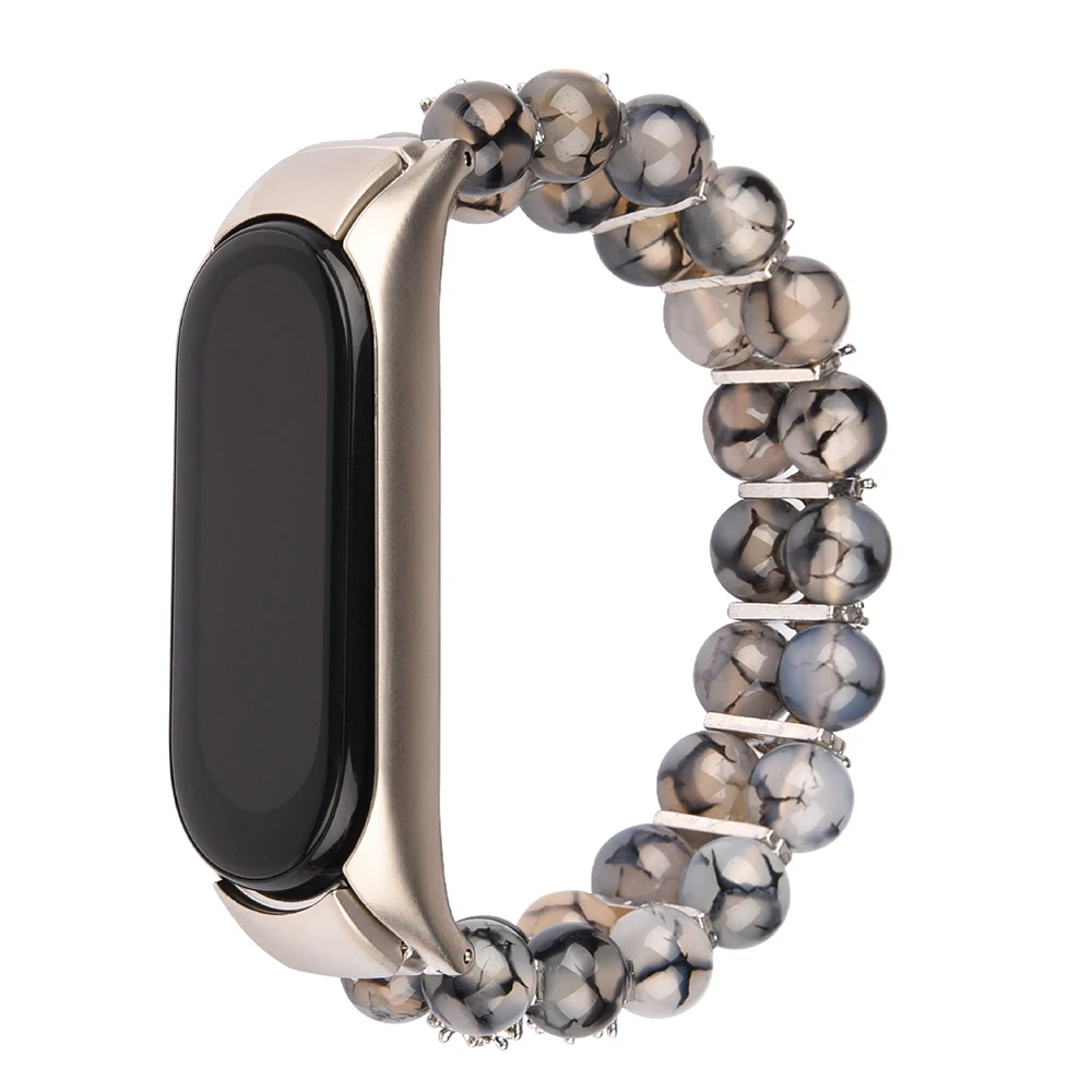 Armband Mi Band 8 Vervangende Band Sieraden Parel Kralen Polsbandje Voor Xiaomi Mi Band 7/6/5/4 Horlogeband Bling Chic Elastisch