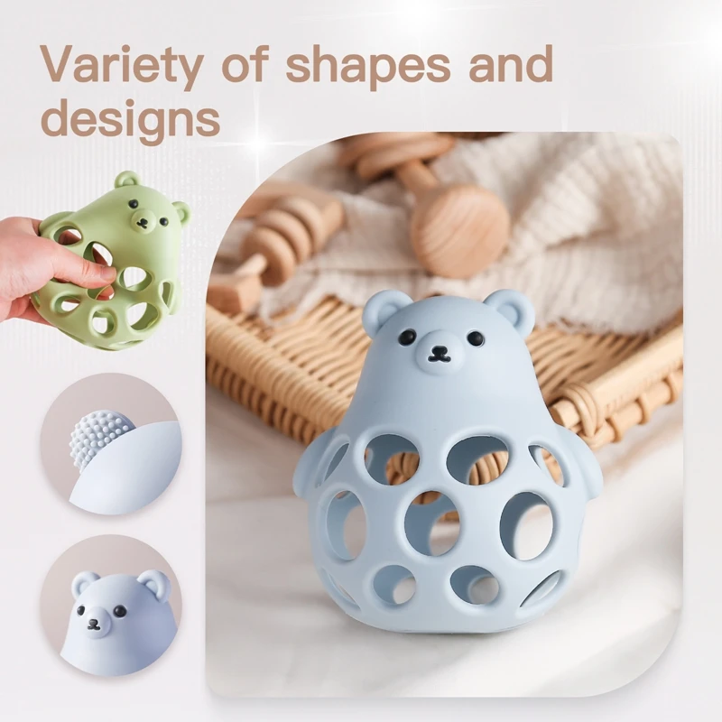 Silicone Baby Teether  BPA Free Cutout Cartoon Bear Teether Toy Dental Care Toys For Newborn Babies Gift For New Baby Decoration