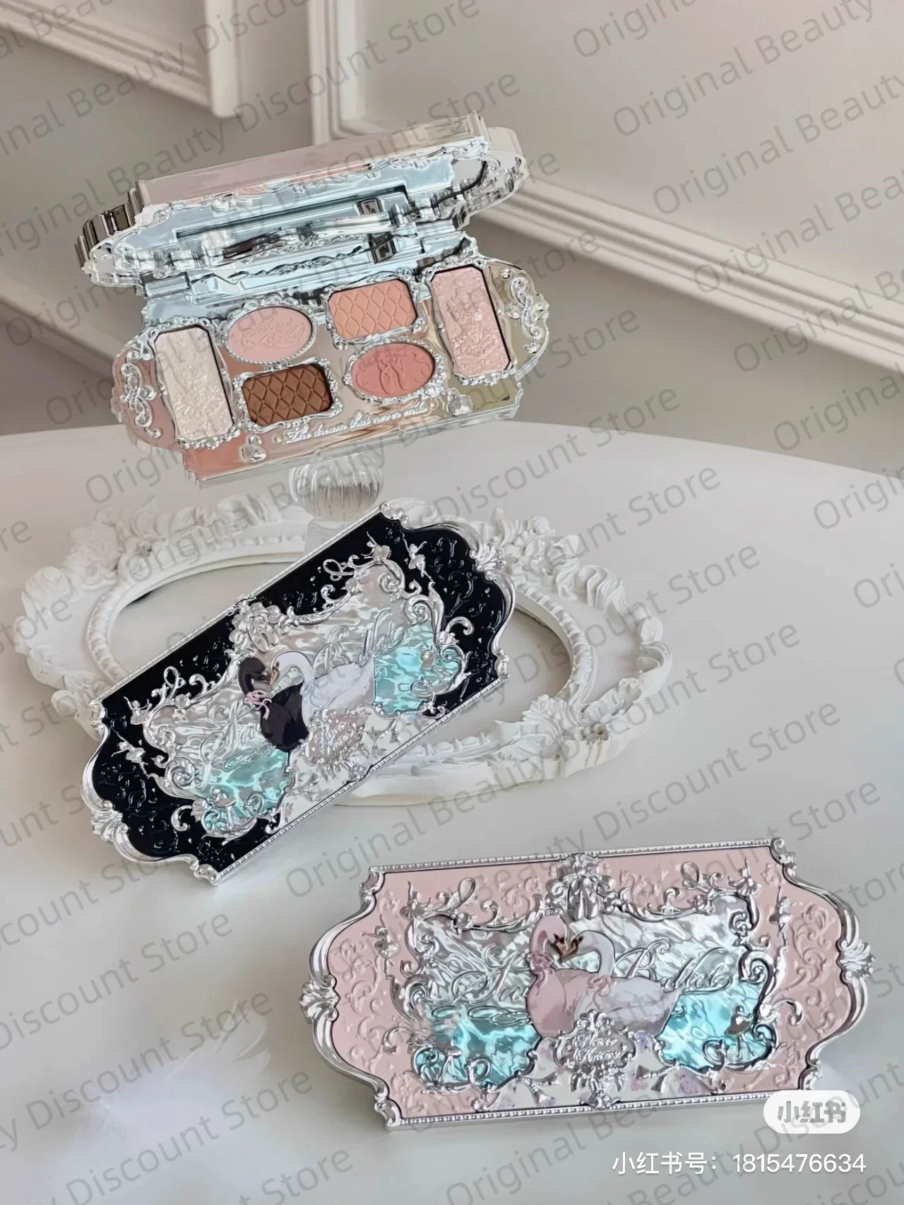 Flower Knows Swan Ballet Eyeshadow Delicate Matte Glow Shimmer Waterproof 6 Color Glitter Eye Shadow Palette Beauty Cosmetics