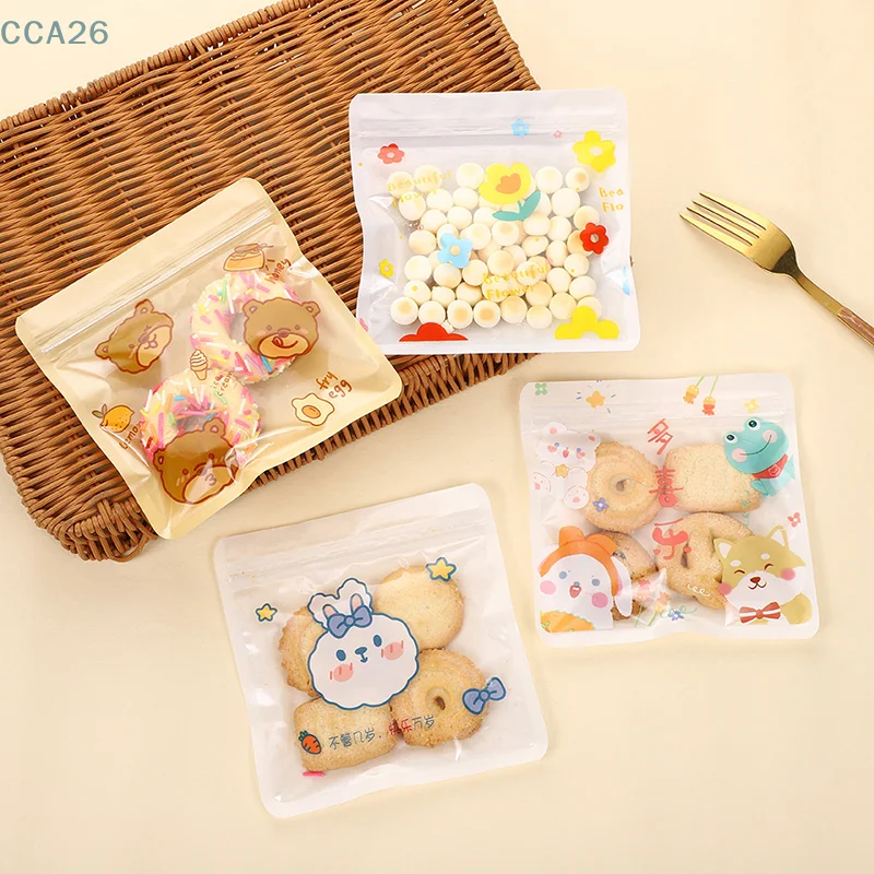 50pcs Gift Ziplock Bag Candy Packaging Cookies Snacks Kids Child Cute Reusable Pouches Party Favors