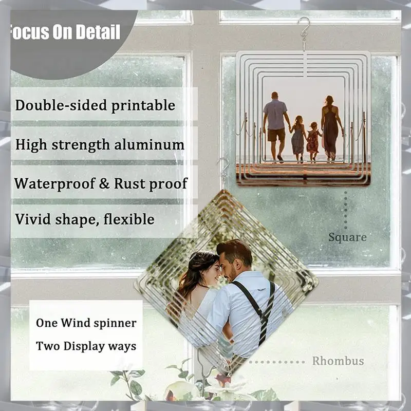 

6Pcs Sublimation Wind Spinner Blanks 10Inch 3D Square Wind Sculpture Kinetic Spinners White For Yard Garden Indoor Ornaments