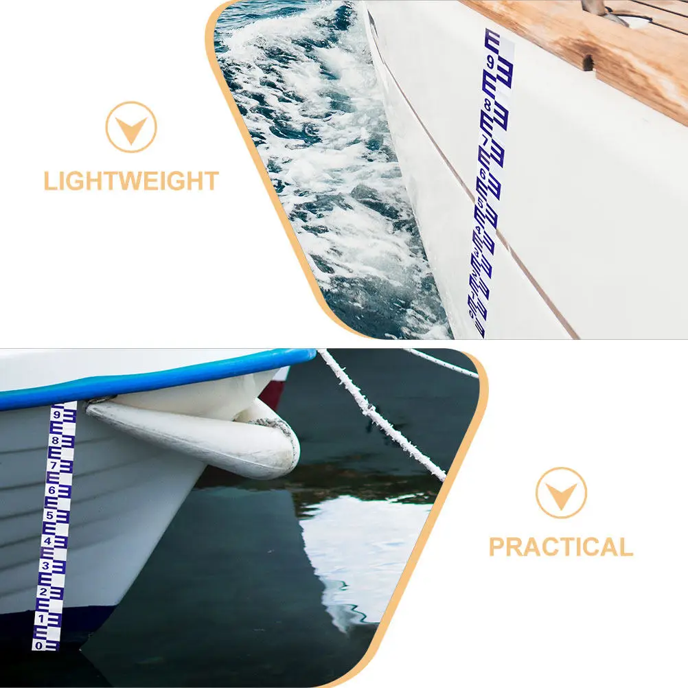 2Pcs Self Adhesive Water Level Observation Decal Reflective Depth Ruler for Pool Pond Aquarium Tank Measure Height Water Display
