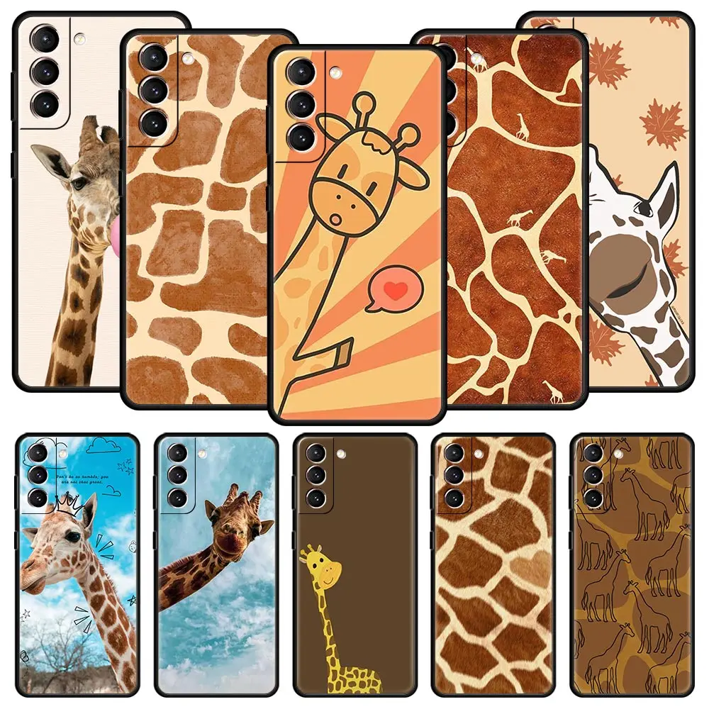 giraffe illustration Phone Case For Samsung Galaxy S24 S23 S22 S20 Ultra S21 FE 5G S10 S9 Plus S10E S8 Soft Silicone Cover