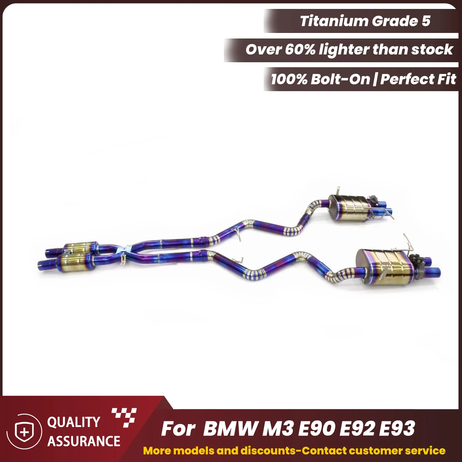 

Plug & Play No Tuning Warranty Safe Race Sound Adjustable Valve ECCF Titanium Catback Exhaust for BMW M3 E90 E92 E93
