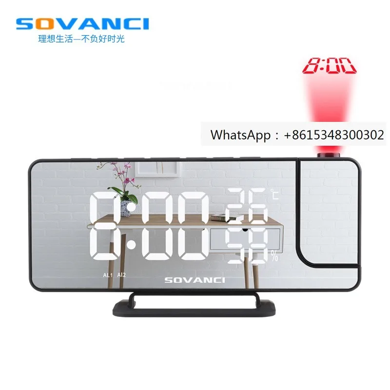 Radio projection  c-lock LED large screen display temperature and humidity electronic digital c-lock