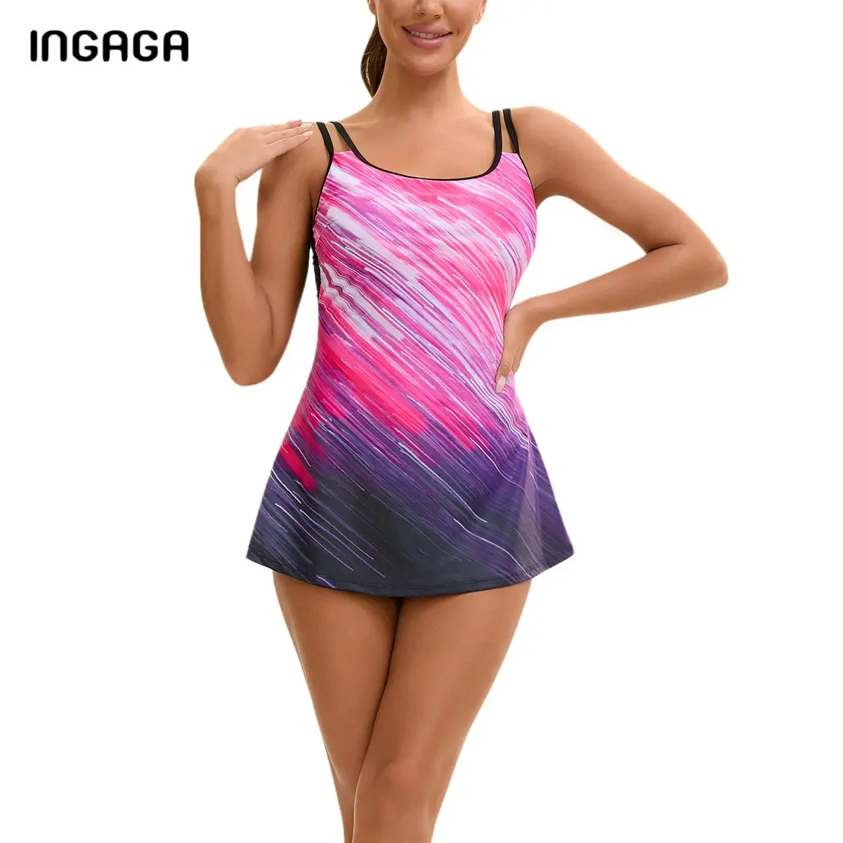 إمرأة 2025 Tankini المايوه البطن التحكم فلوي ملابس السباحة قطعتين لباس سباحة السباحة تانك القمم مع بويشورت