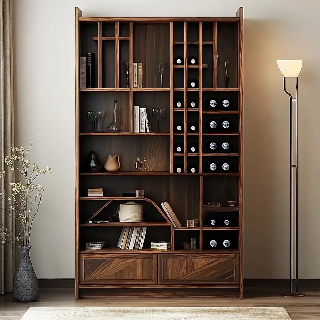 Wabi Sand Wind Solid Wood Natural Edge Bogu Rack Tea Room Tea Set Storage Rack Tea Table Shelf Duobao Storage Rack