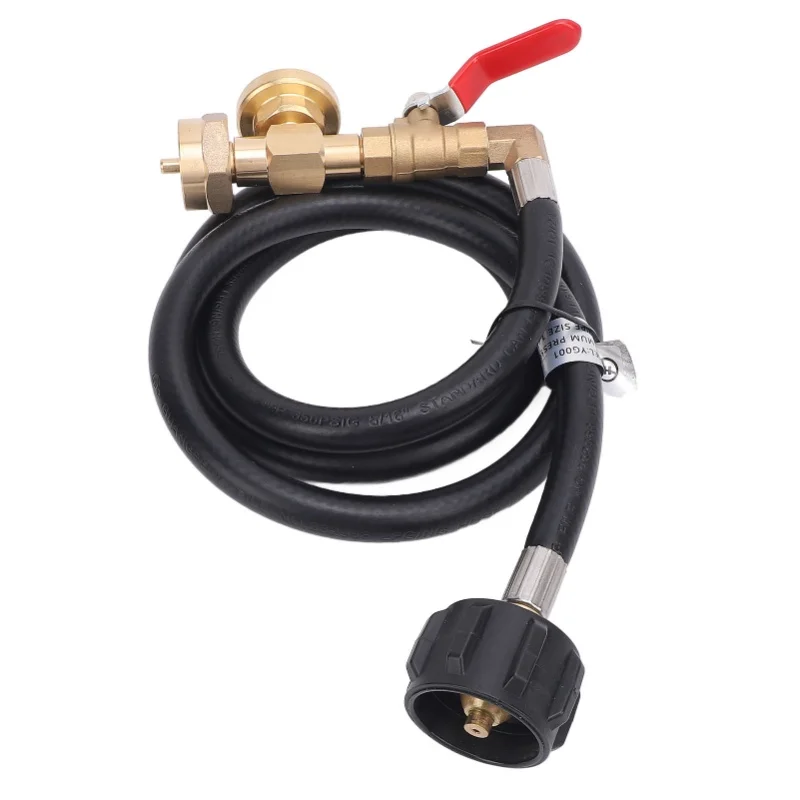 4FT Gas Refill Adapter Hose Universal QCC1 Type1 Gas Tank Refill Hose With Pressure Gauge And Control Valve