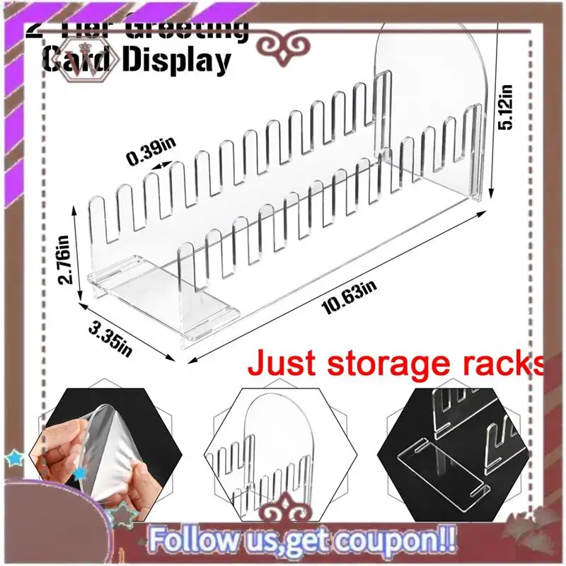 ABBG-2 قطعة 12 الطبقة الاكريليك بطاقات المعايدة عرض موقف المحمولة بطاقة رف شاشة حامل بطاقة بريدية واضحة عرض موقف