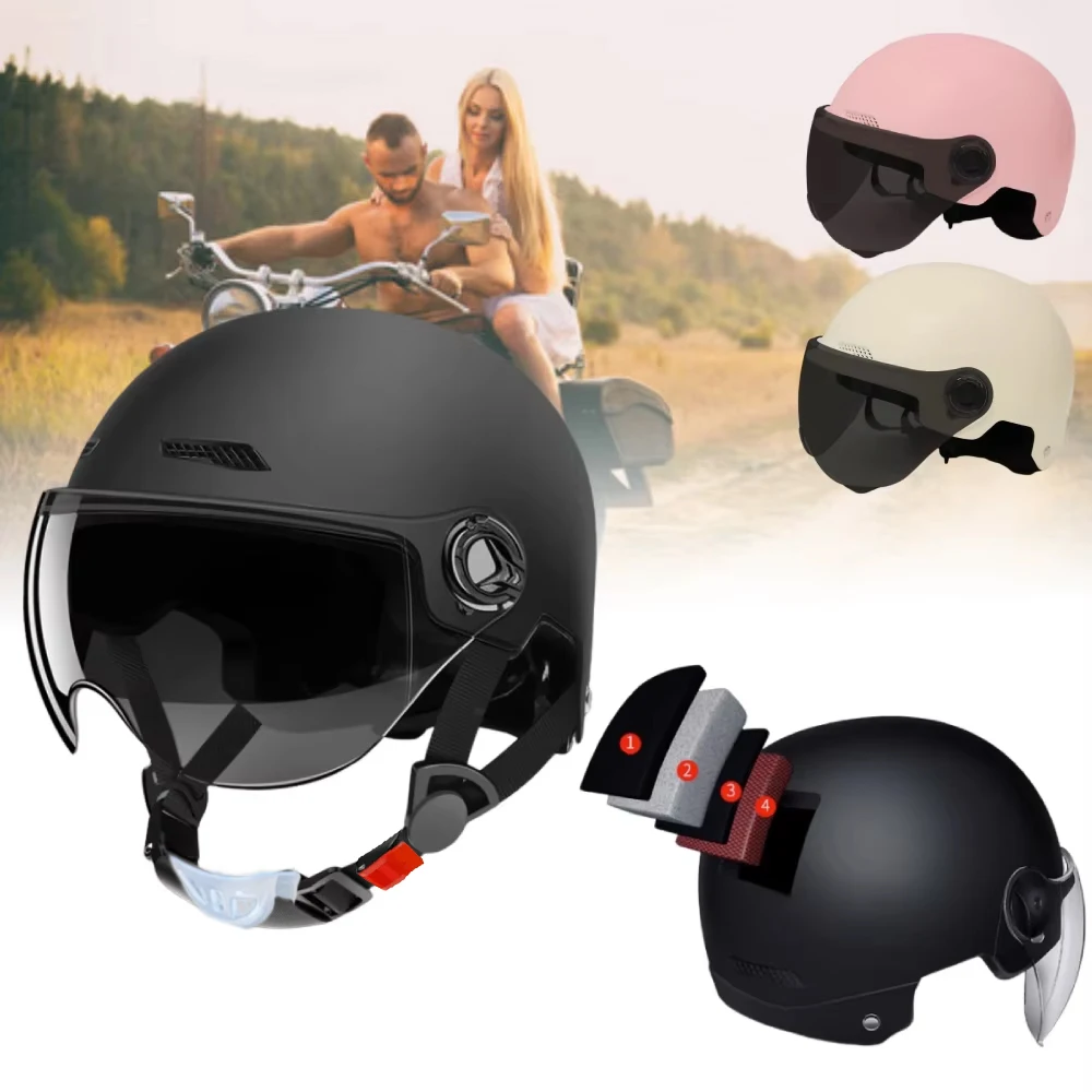 Motorcycle Helmet for Men Women Classic Retro Scooter Vintage Half Helmet Ultralight Cycling MTB Bike Bicycle Motorcycle Helmets