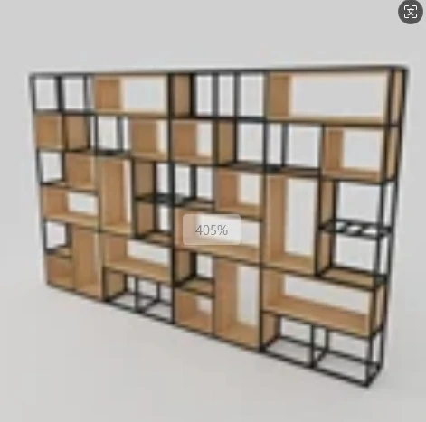 

Simple floor partition, multi-layer storage and display rack, living room, steel and wood combination bookshelf