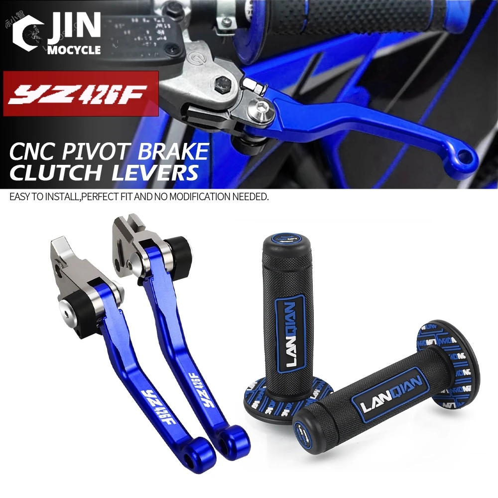 YZ426F CNC Pivot Foldable Brake Clutch Levers Handlebar Handle Grip For Yamaha YZ 426 F 2009 -2024 2023 2022 2021 2020 2019 2018