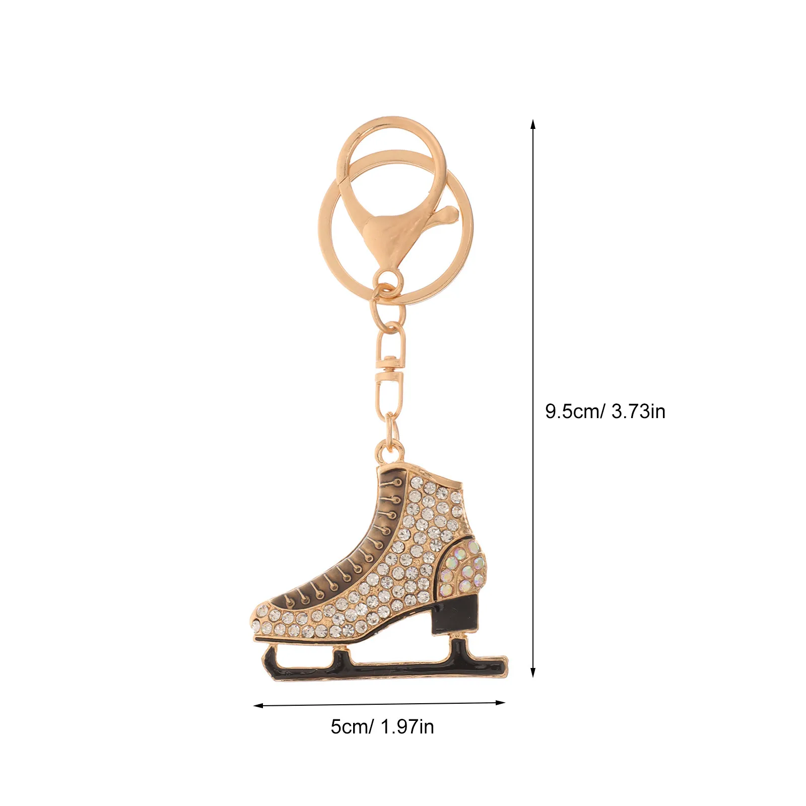 Alloy Skating Rhinestone Keychain Creative Decorative Pendant Compact Stylish for Bag Backpack Purse Gift Charm