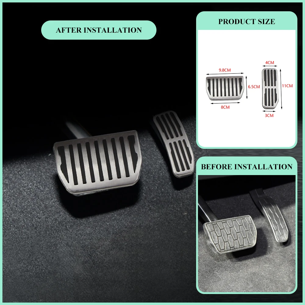 Car Pedals for Jaguar XE XFL F-Pace for Land Rover Evoque Discovery Stainless Steel Gas Brake Pedal Cover Accessories