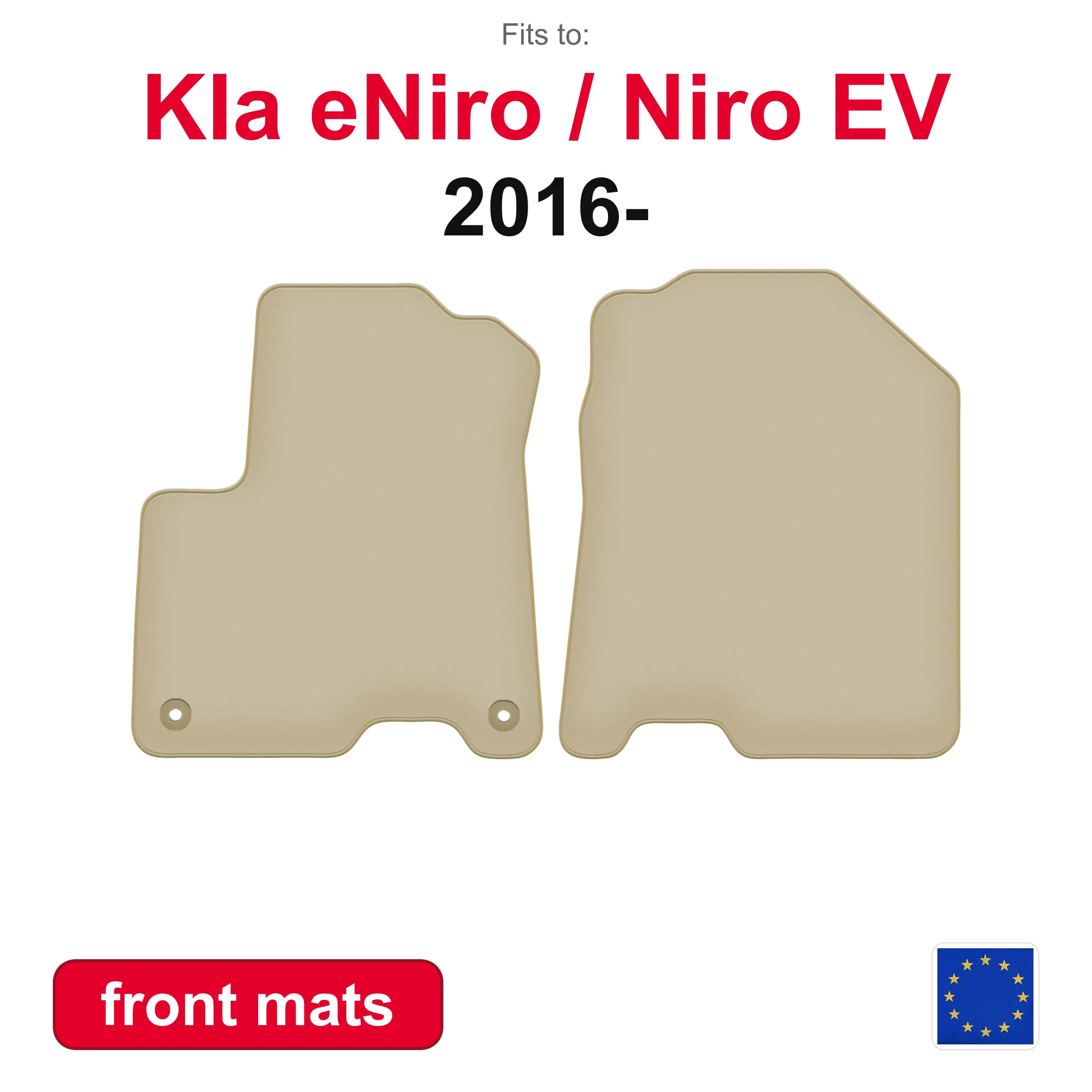 PREMIUM auto vloermatten voor Kia eNiro / Niro EV crossover (2016-) -beige 2-delige set auto vloermatten