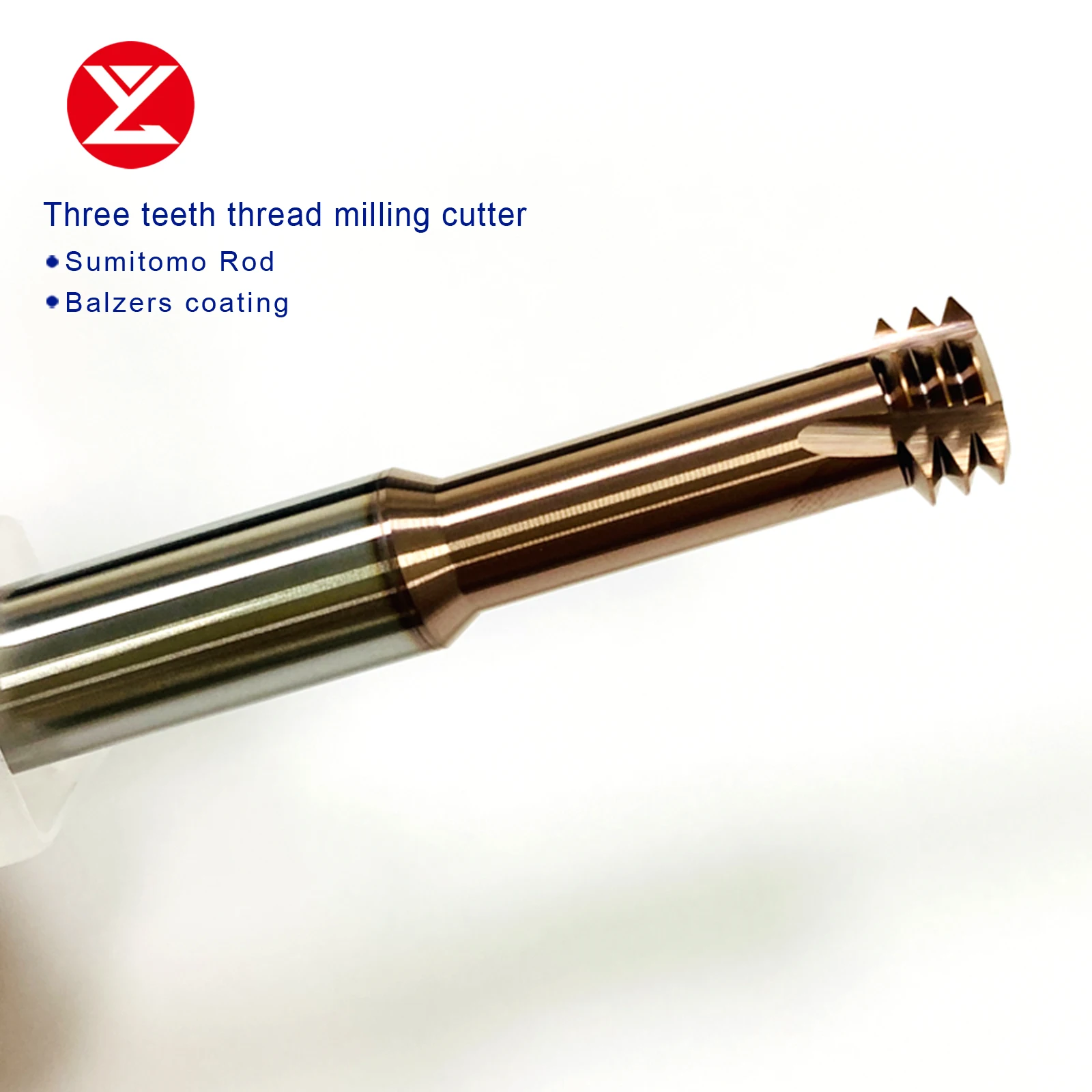 HRC68 Solid Carbide Three Teeth Thread Milling Cutter Balzers Coated M1 M1.2 M1.4 M1.6 M2 M2.5 M3 M4 M5 M6 End mill For Steeel