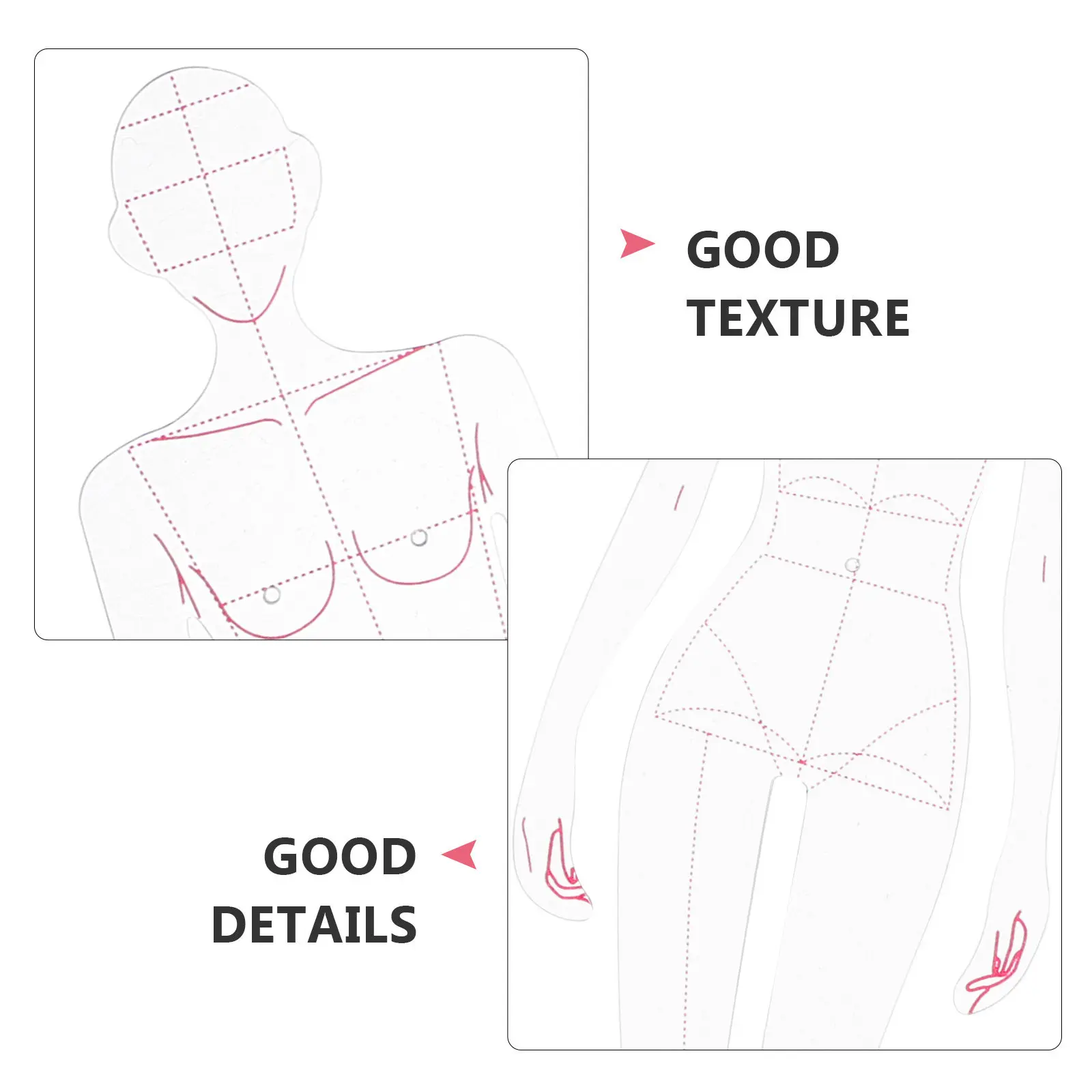 1Set Female Figure Drawing Ruler Professional Garment Design Tool for Designers Cutting Measuring Templates