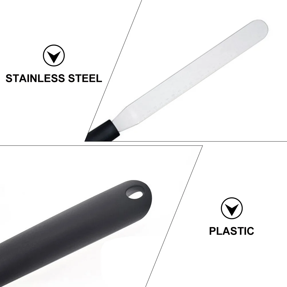 

4Pcs Plastic Handle Icing Spatula Angled Stainless Steel Baking Tool Cream Scraper Offset Spatula Kitchen Gadget
