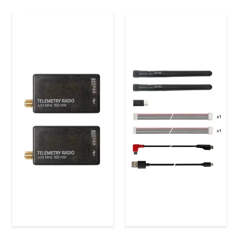 Holybro SiK Telemetry Radio V3 100mW 433MH 915MHz Open-source SiK Firmware Plug-n-play Pixhawk Standard Flight Controllers