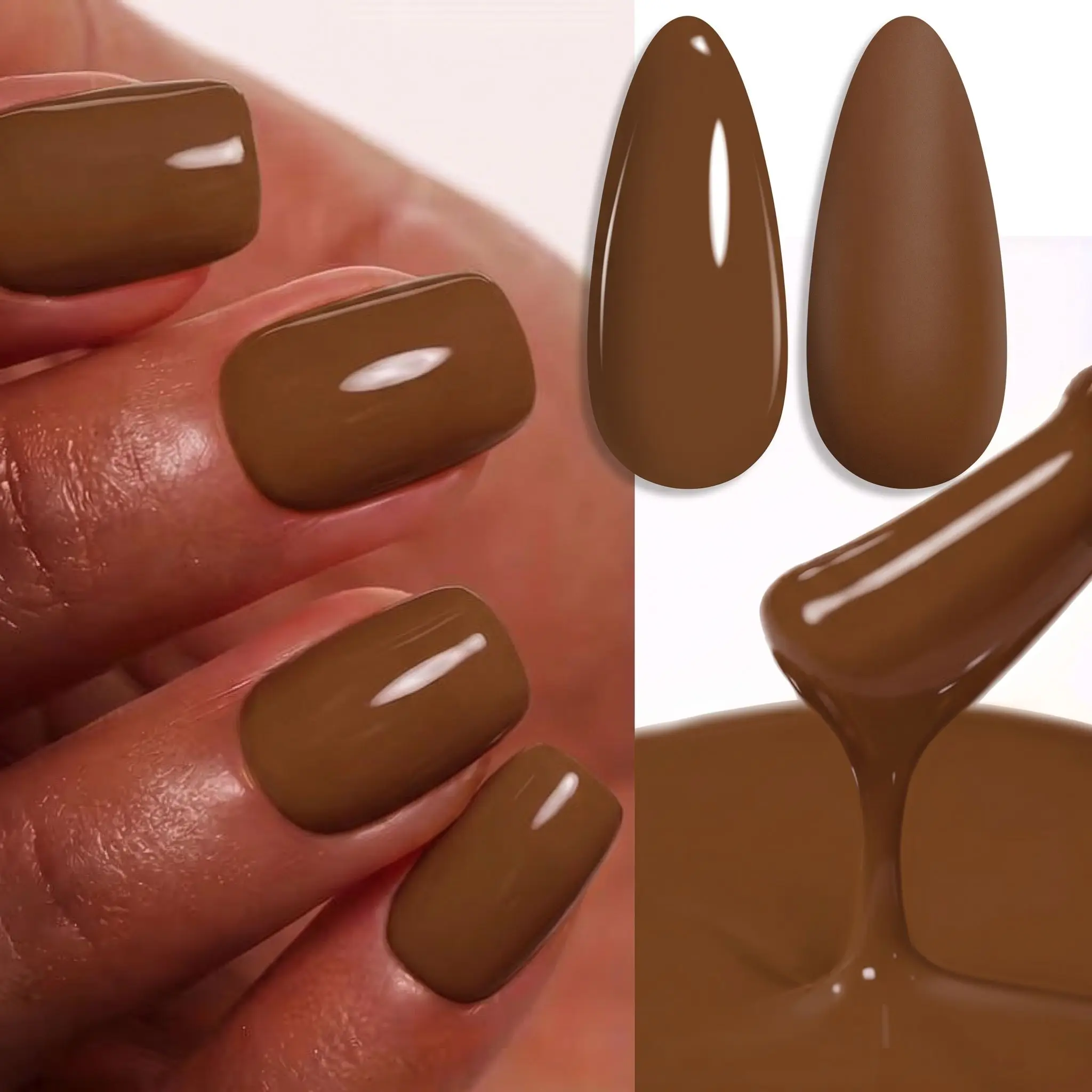 Hassleless Brown Gel Polish provides long-lasting shine, suitable for all face-to-face meetings and hands and feet, creating a stylish salon-quality manicure effect