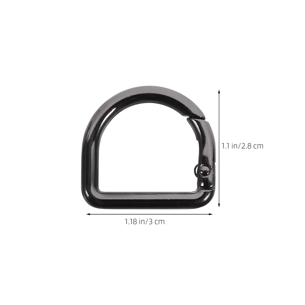 Clips with Hooks Bag Shoulder Strap Buckle Carabiner Metal Spring Buckles Black Zinc Alloy
