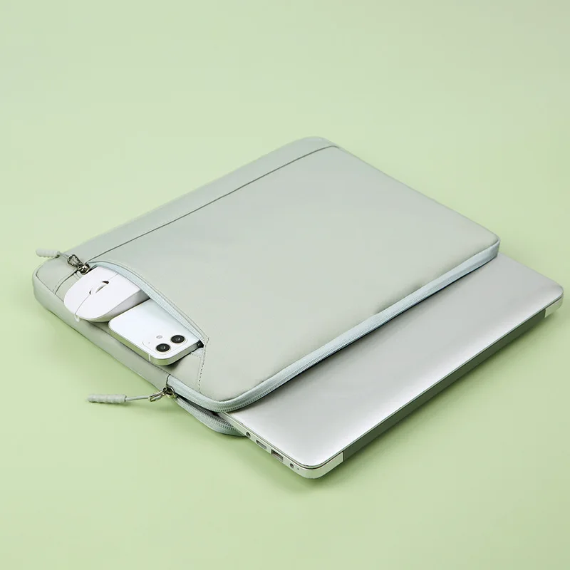 Slim Laptop Sleeve, Cute Pastel Color Waterproof Notebook Bag with Zipper Pocket,  for 13.3/14/15.6 inch Laptop & Tablet