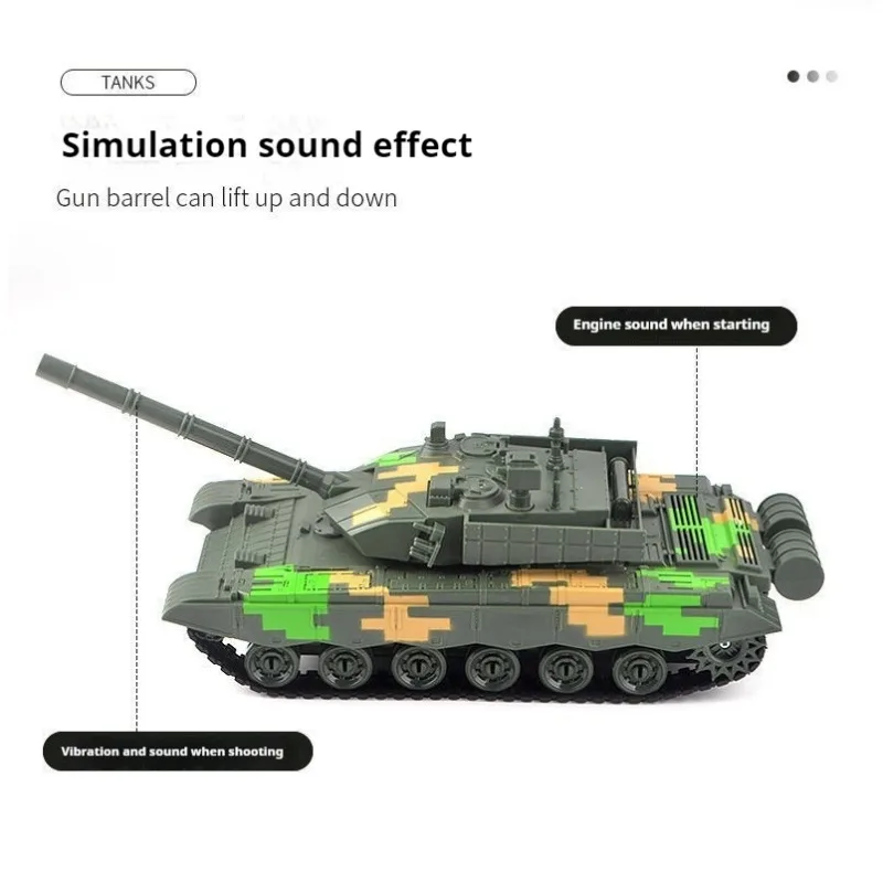 

New 1:24 Scale 2.4G Remote Control Car Tank Model Track 360° Rotation 7 Channel Battle Military Model with Light Sound Kids Toys