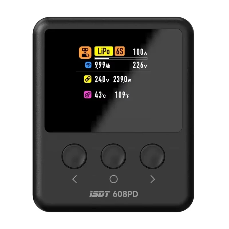 

ISDT 608PD DC 240 Вт/10 А USB C 140 Вт/5 А умное цифровое зарядное устройство для жизни/лилон/липо/лихв/ним/пб RC аккумулятор для дрона