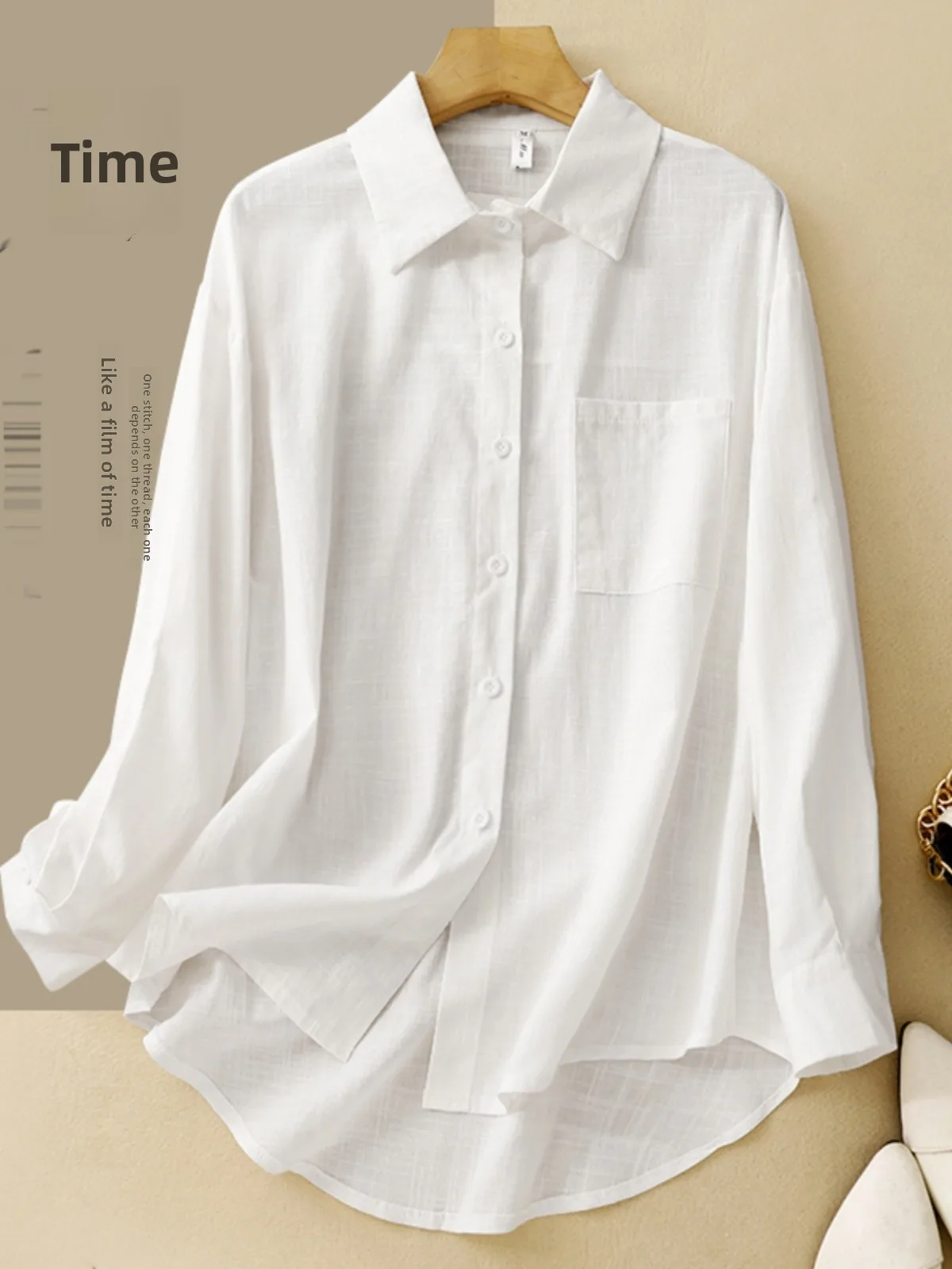 

Linen Long Sve White irt Women Summer Casual Loose Lightweight Breathable Sun Protection Open Cardigan Top Collar