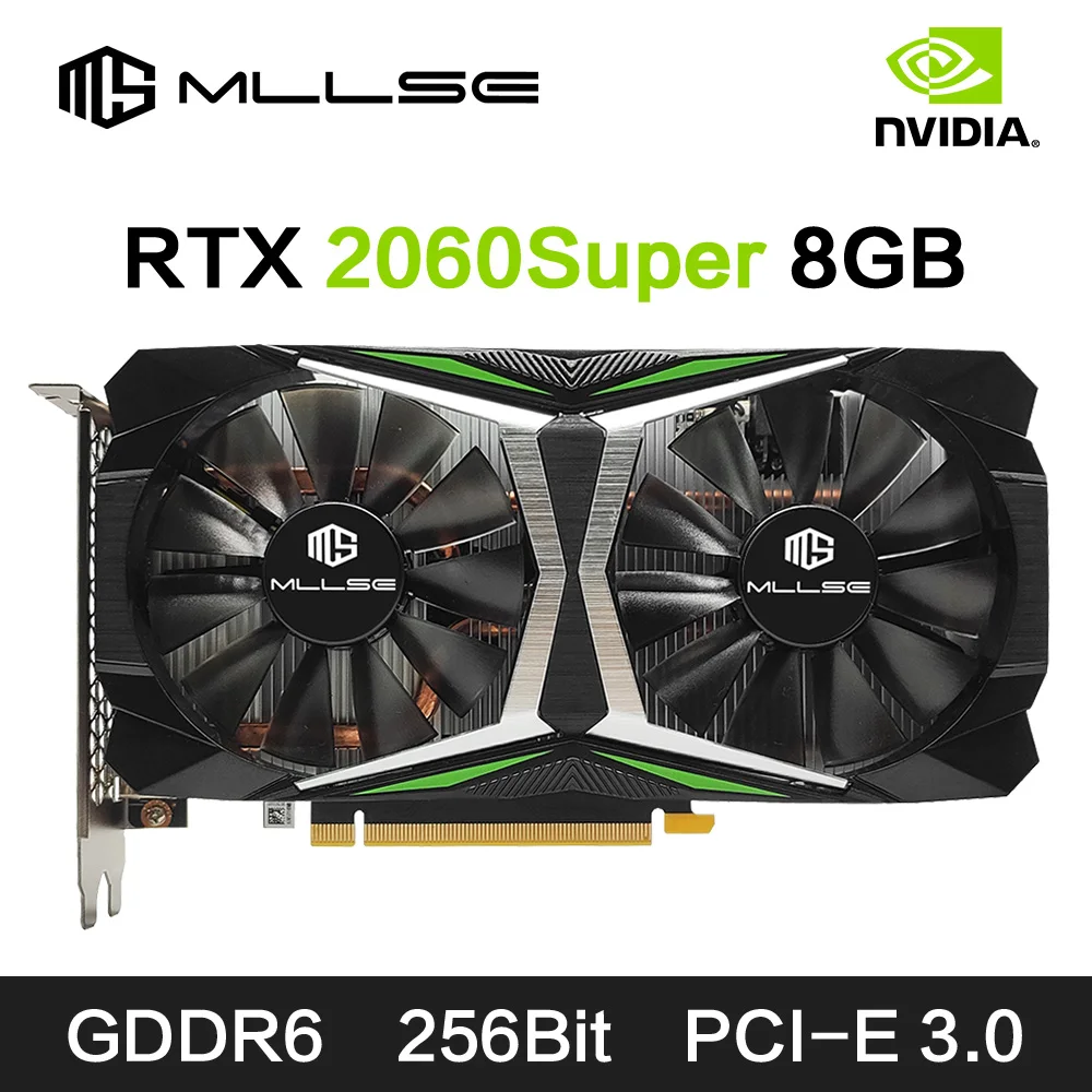 MLLSE RTX 2060 Super 8GB Graphics Card GDDR6 256 Bit PCI-E 3.0×16 8Pin NVIDIA GPU Rtx 2060super Gaming Video Card Placa De Vide