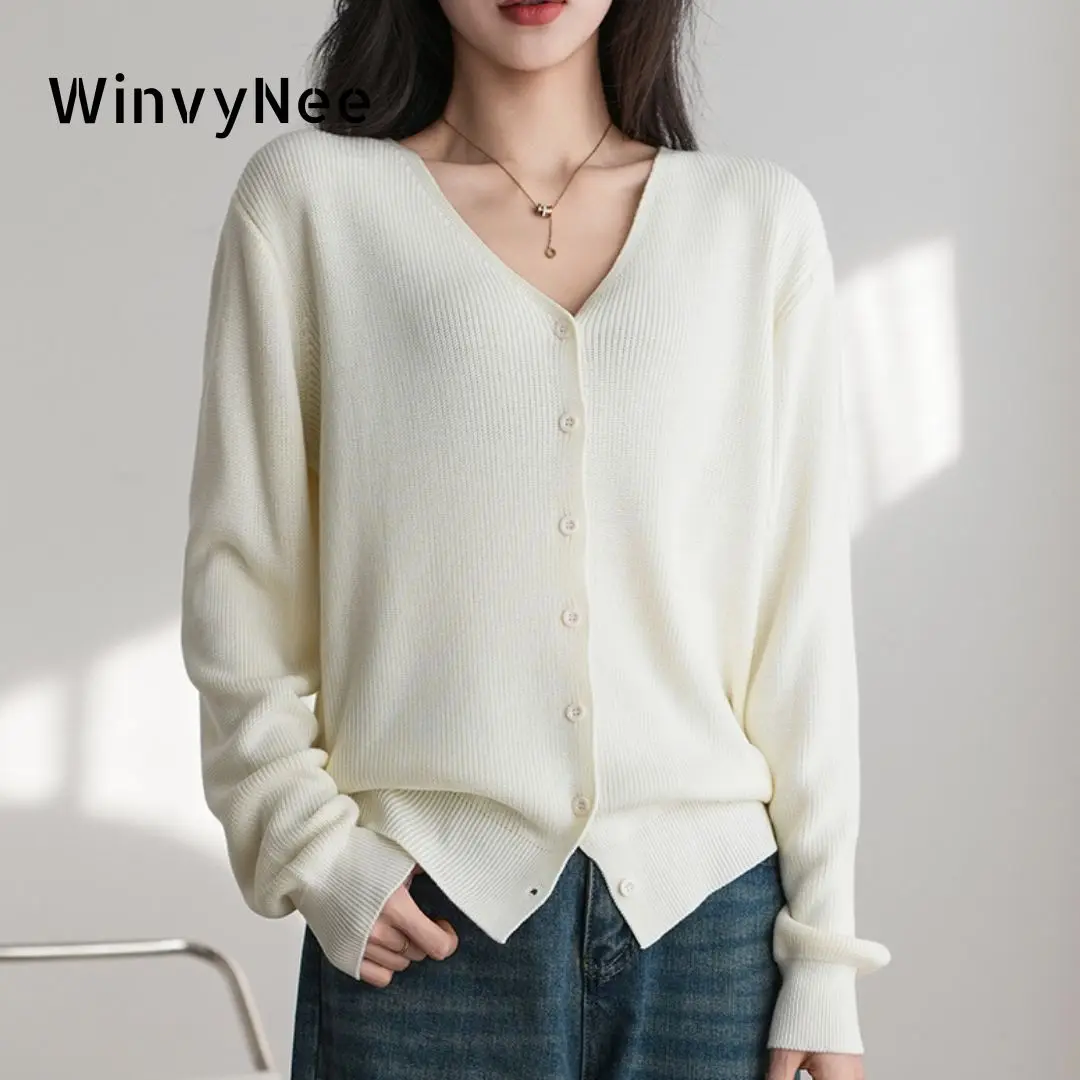 WinvyNee Women Cotton Long Sleeve Cardigans Solid Casual Warm Outerwear Knitwear Tops Autumn Winter Women Clothing B1572001