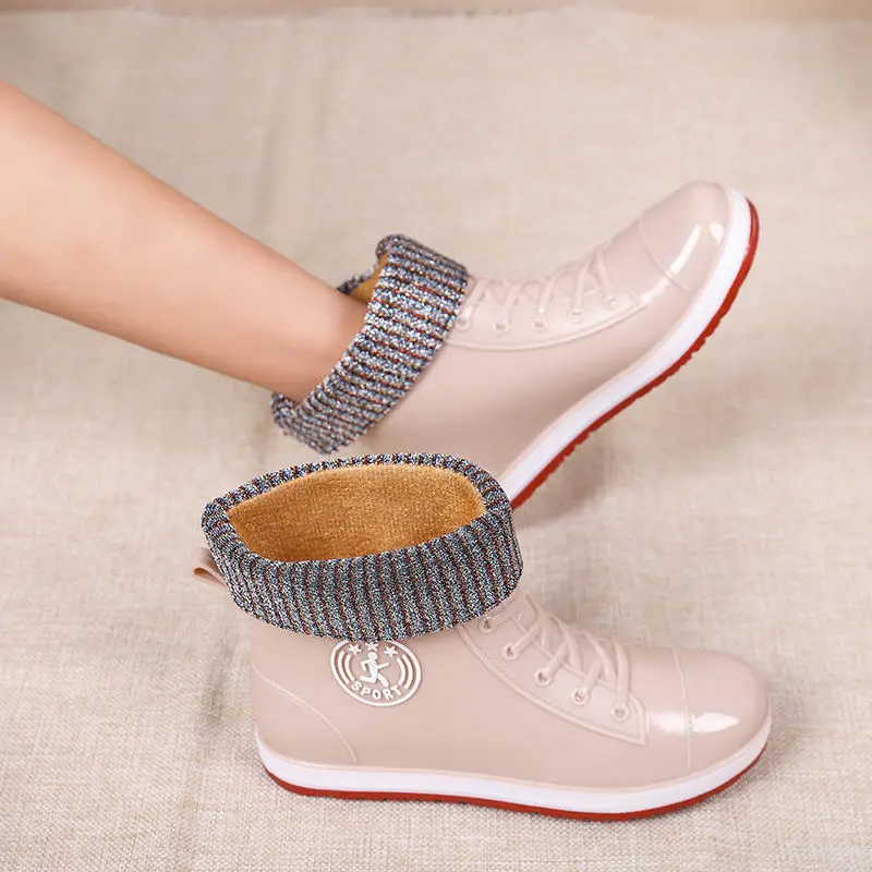 2024 new spring summer ankle rain boots causual outdoor working water shoes Black rubber boots woman for rain galoshes