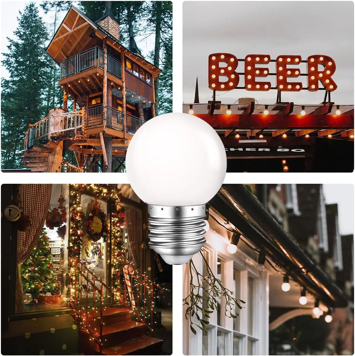 Milky White G45 Led Bulb 220V E27 1W 2W 3W Night Light Plastic Shatterproof Pendant Chandelier Outdoor Garland Decoration Lights