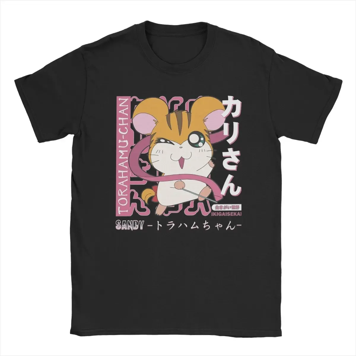 Funny Sandy Hamtaro Anime T-Shirts for Men Male Round Collar Oversized Graphic T Shirt Short Sleeve Tees Birthday Gift Tops