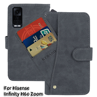 Vintage Leather Wallet Hisense Infinity H60 Zoom Case 6.78\