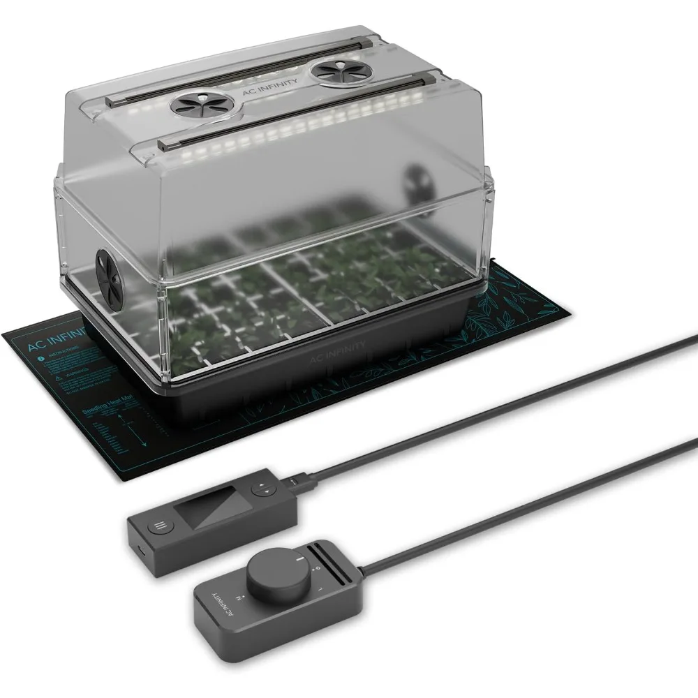 

Heavy-Duty Germination Kit with Waterproof Seedling Mat and Dimmable LED Grow Light Bars,