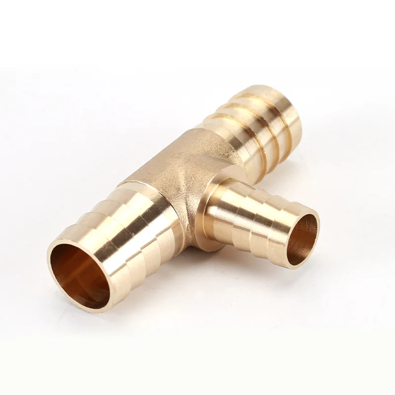 6-19mm Copper Pagoda Joint Garden Tools Aquarium Pump Irrigation T-Shape 3 Way Connector Brass Barb Pipe Reducing Hose Fittings