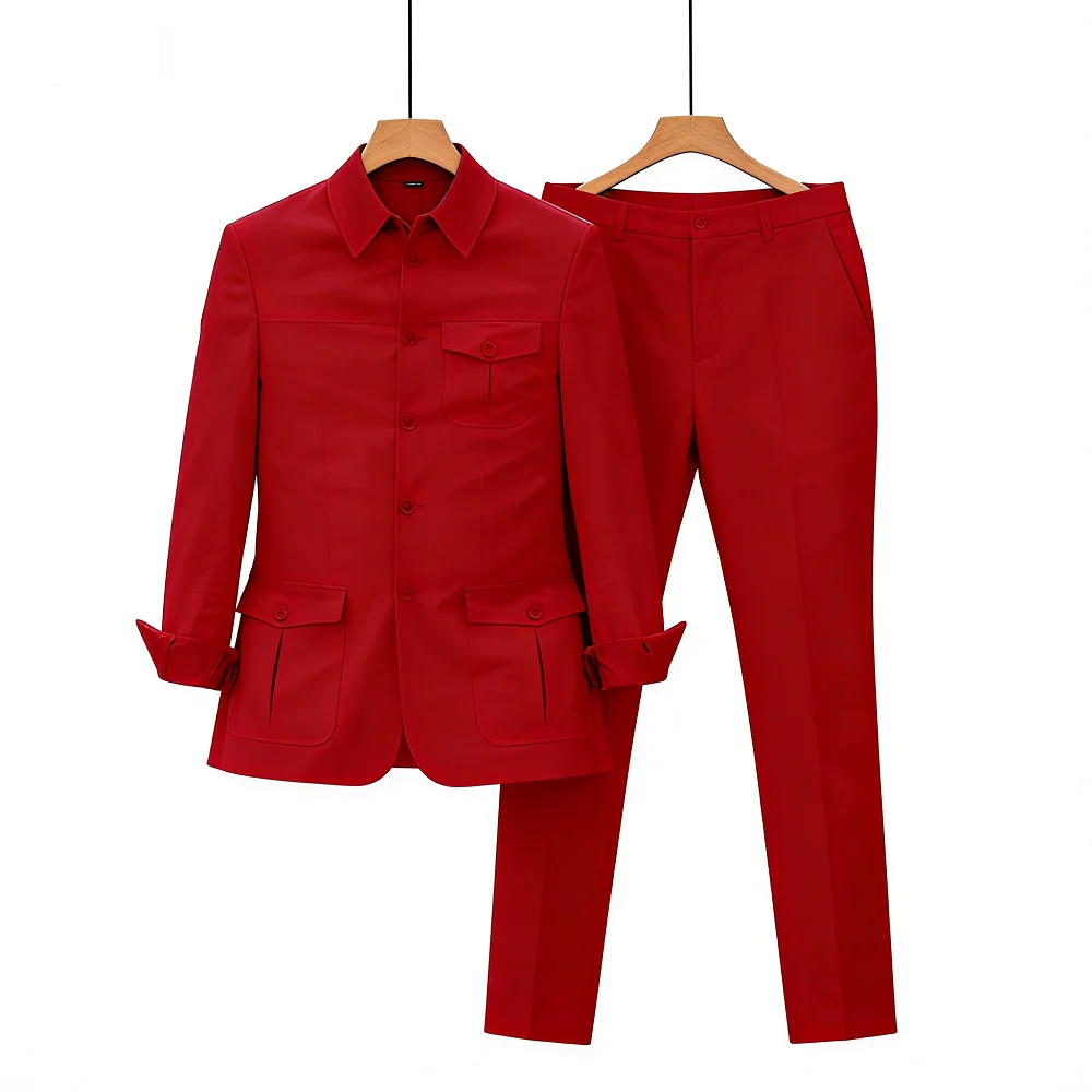 

Smoking Masculino Formal African Classic Jacket And Pants Slim Wedding Groom's Suit Latest Design Men's Traditional Wear