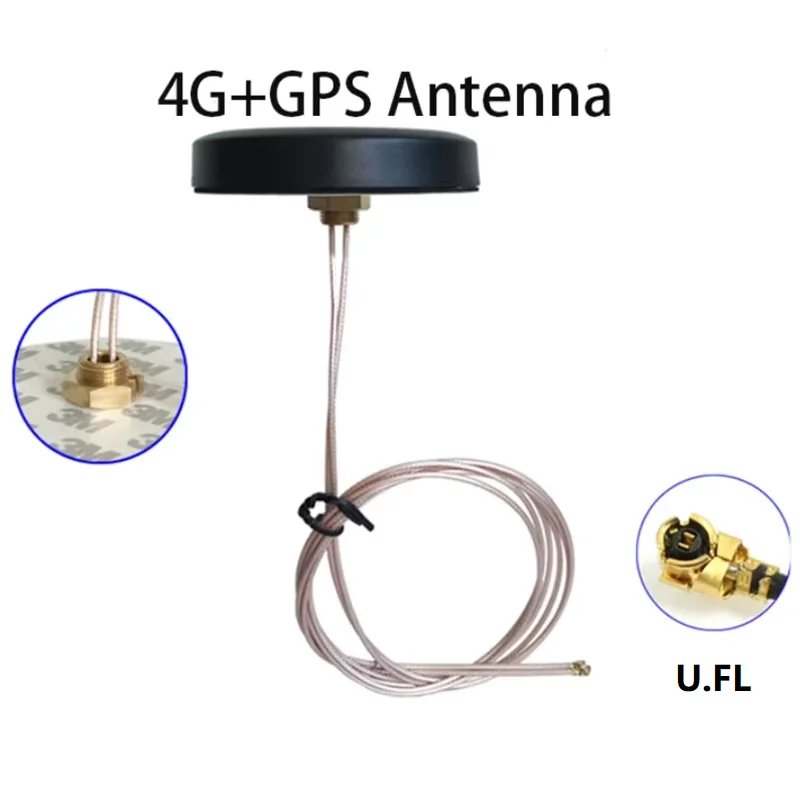 4G GPS 2-in-1 Combination DTU Antenna 28DB Navigation Positioning Waterproof U.FL connector RG178 0.1-2M for Bus advertise