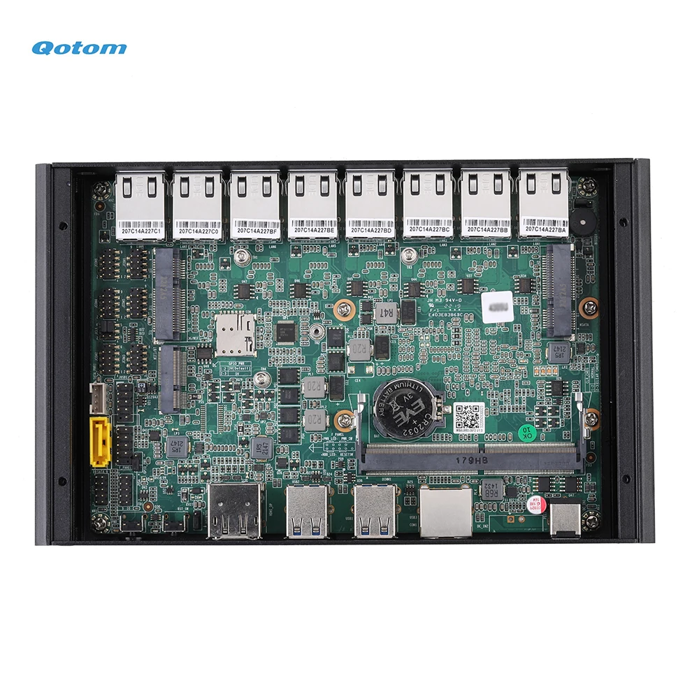 Qotom 8 LAN Mini PC Core i5-10210U رباعية النواة تصل إلى 4.2GHz مروحة سطح المكتب 8x I225V 2.5G LAN جدار الحماية راوتر