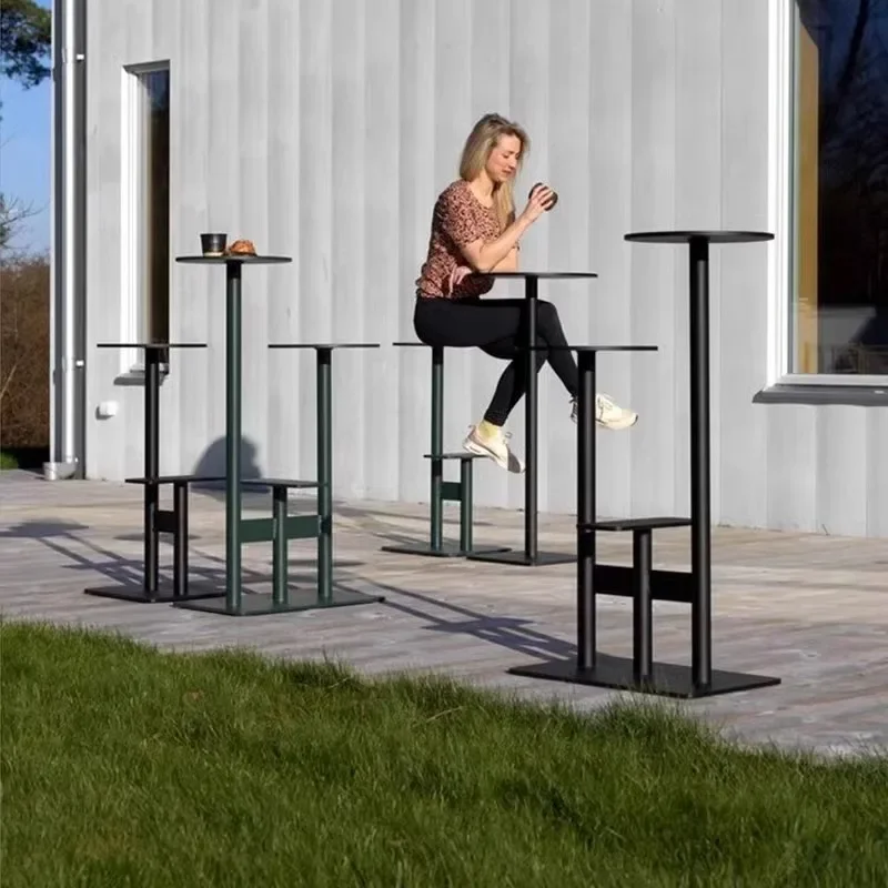 Outdoor simple open-air milk tea shop bar table and chair combination leisure community landscape coffee s
