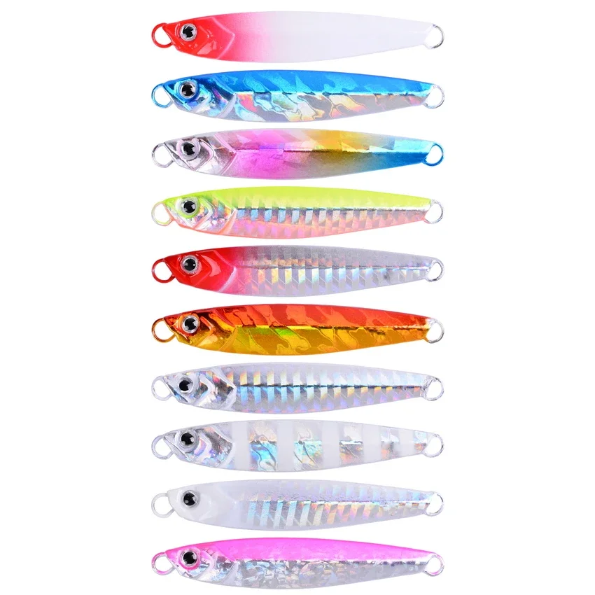 10 Stuks Metalen Jig 7G 10G 14G 17G 21G 28G 40G Sea Shore casting Jigging Lokt Jigs Lepel Zoutwater Vissen Lokken Set Kunstmatige Aas