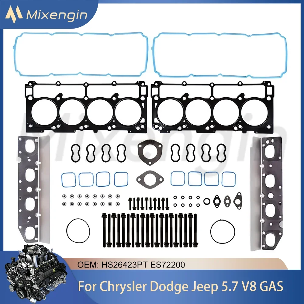 

Engine Head Gasket Bolt Set Fit 5.7L V8 GAS For 03-22 Chrysler 300C Dodge Charger Jeep Ram 1500 2500 3500 4000 HS26423PT ES72200